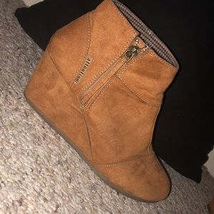 Brown high heel boots